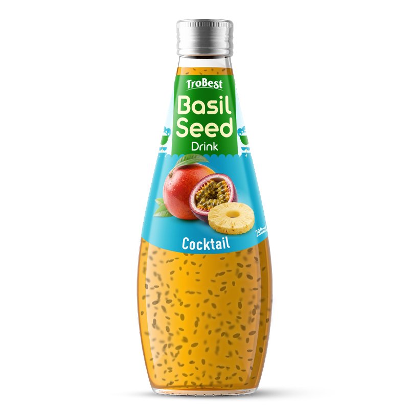 290ml glass bottle BASIL SEED DRINK COCKTAIL