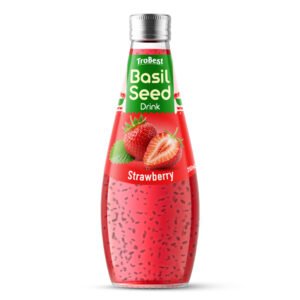 290ml Glass Bottle BASIL SEED DRINK With STRAWBERRY