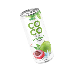 320ml cans best Pure young coconut water with Lychee