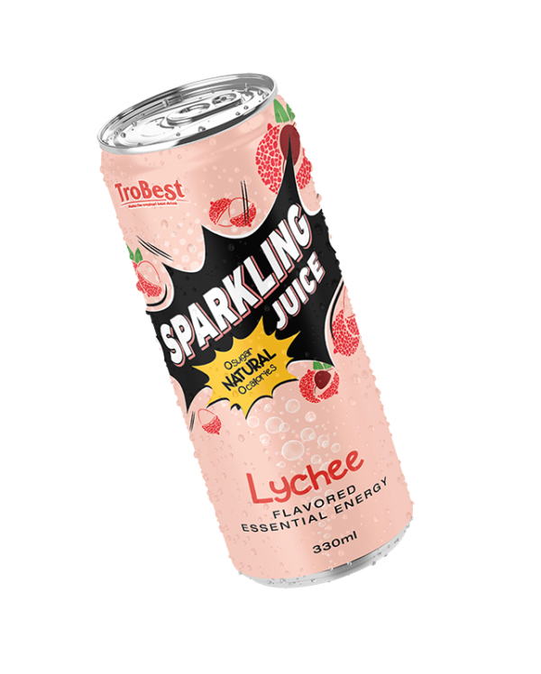 330ml Cans Natural juice sparkling drink lychee flavored
