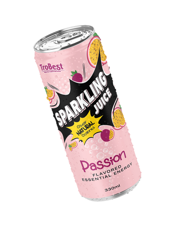 330ml Cans Natural juice sparkling drink passion fruit flavored