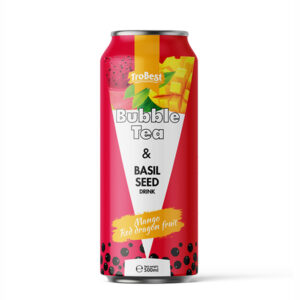 500ml canned buble tea and basil seed drink with mango red dragon fruit.