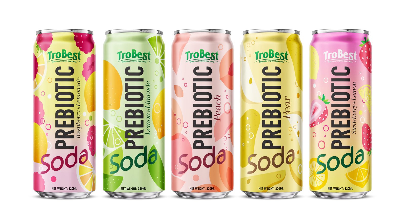 Prebiotic Soda Lemon Limenade Juice Drink 320ml Can Poster 1