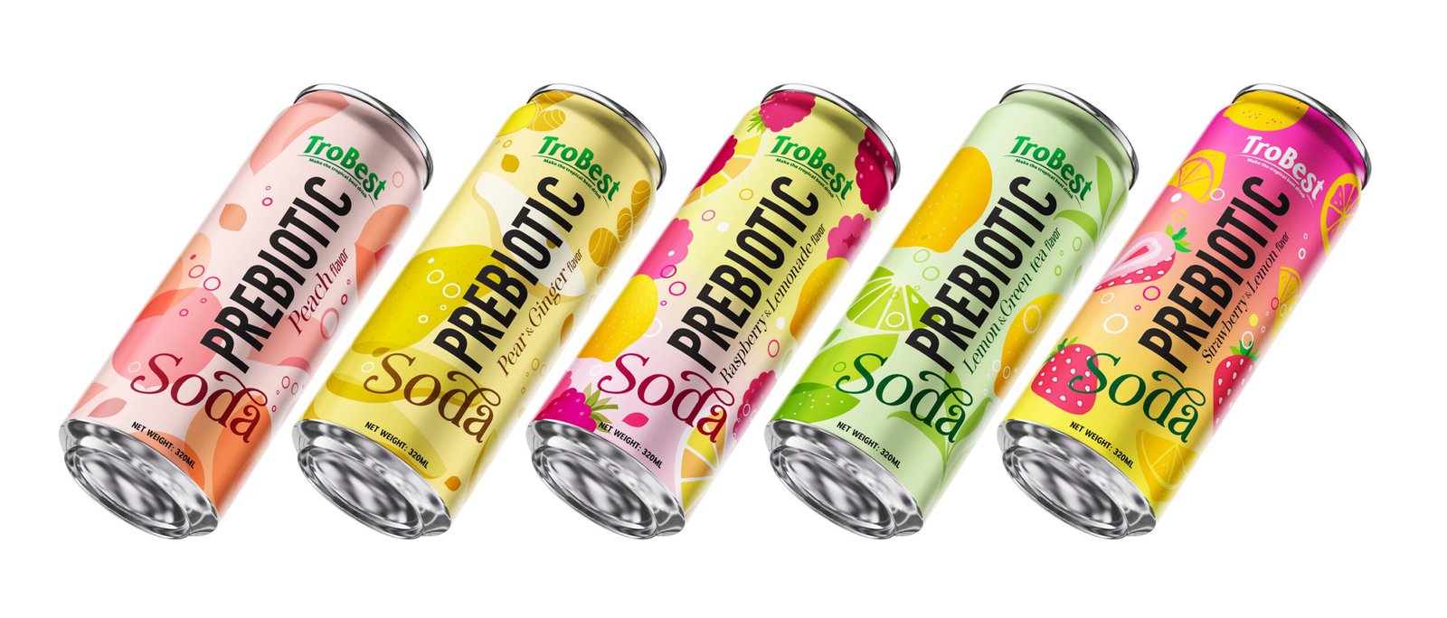 Prebiotic Soda Lemon Limenade Juice Drink 320ml Can Poster 2