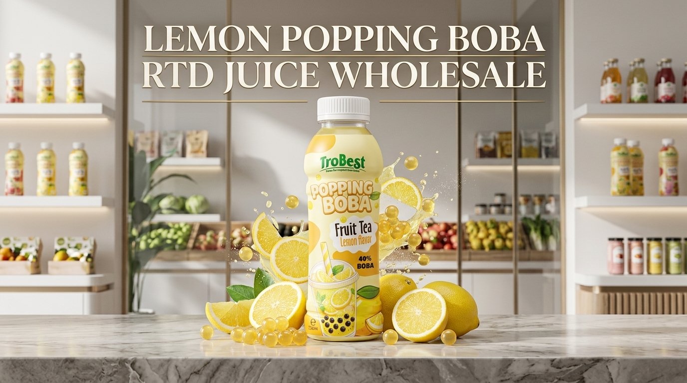 lemon popping boba rtd juice wholesale