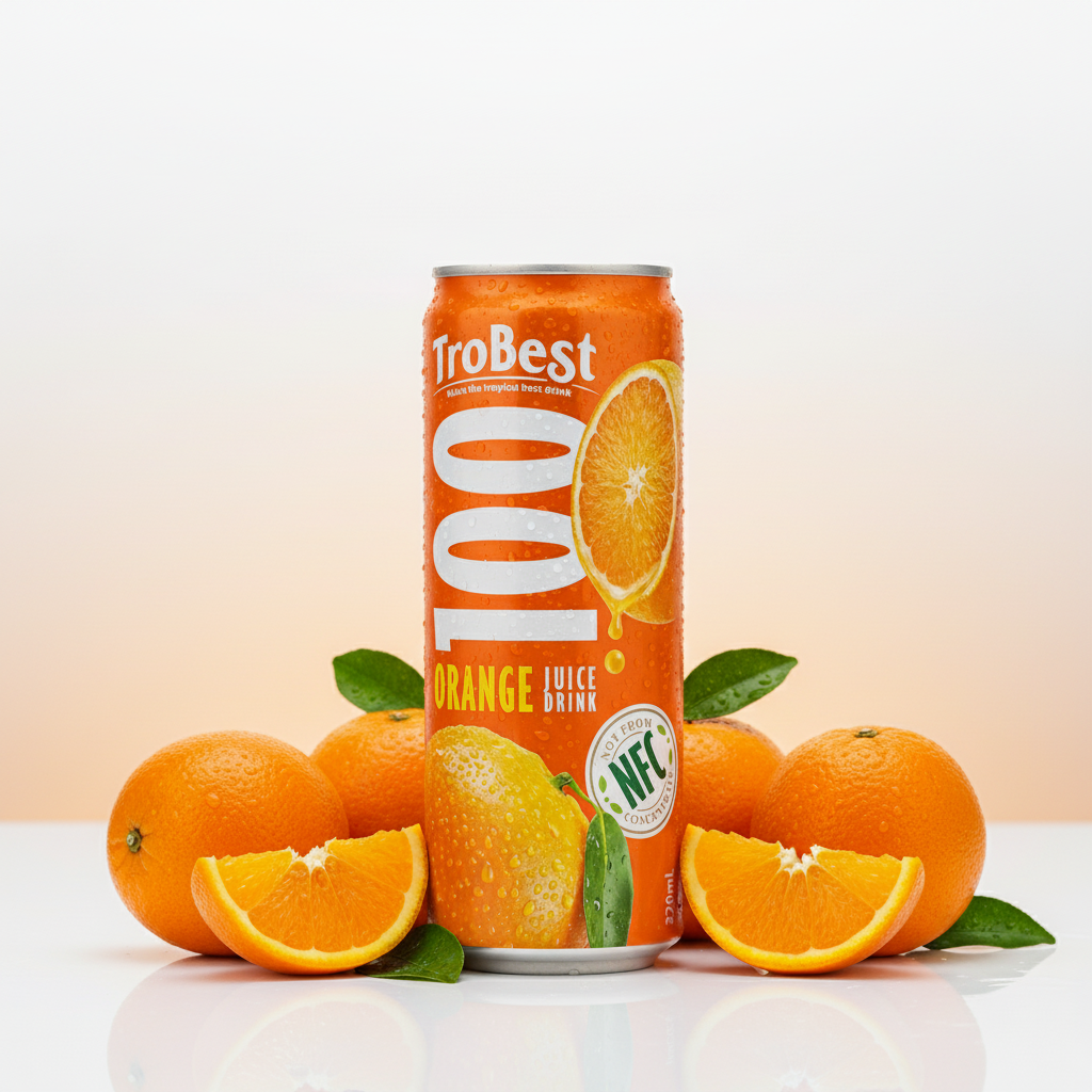 Trobest 100 NFC Orange Juice Drink 320ml Can