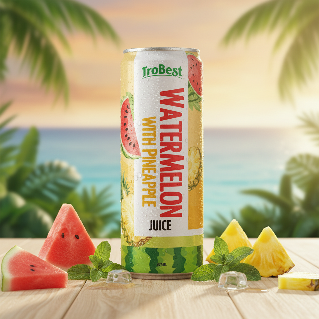 325 ml Cans Watermelon Juice with Pineapple - Trobest Premium Beverage