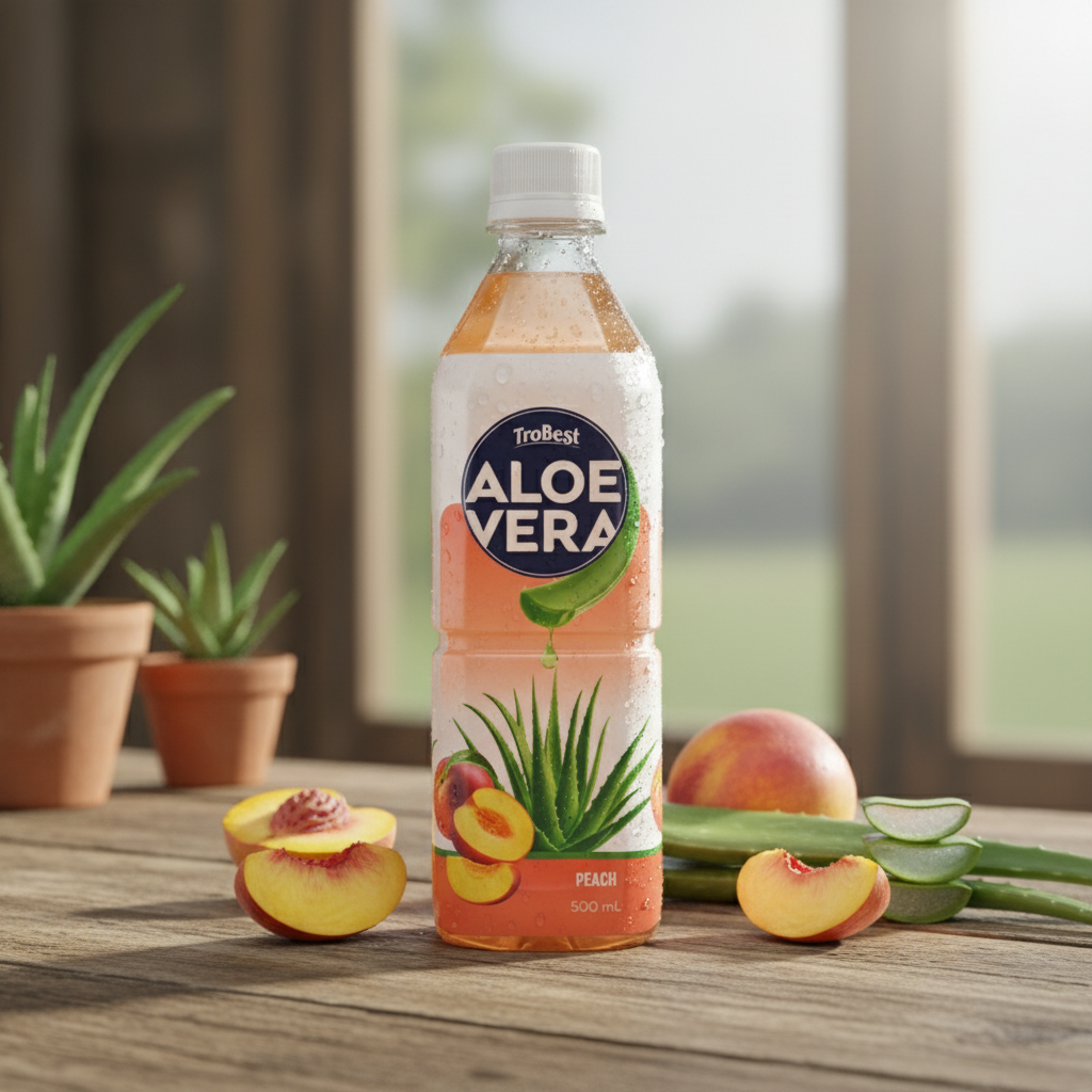 500ml Pet Bottle ALOE VERA Juice With PEACH Drink - Trobest Premium Beverage