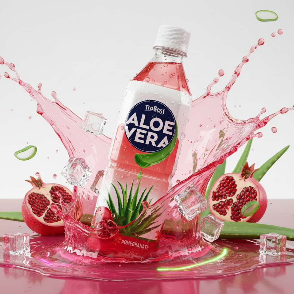 500ml PET Aloe Vera Juice with Pomegranate - Trobest Premium Beverage