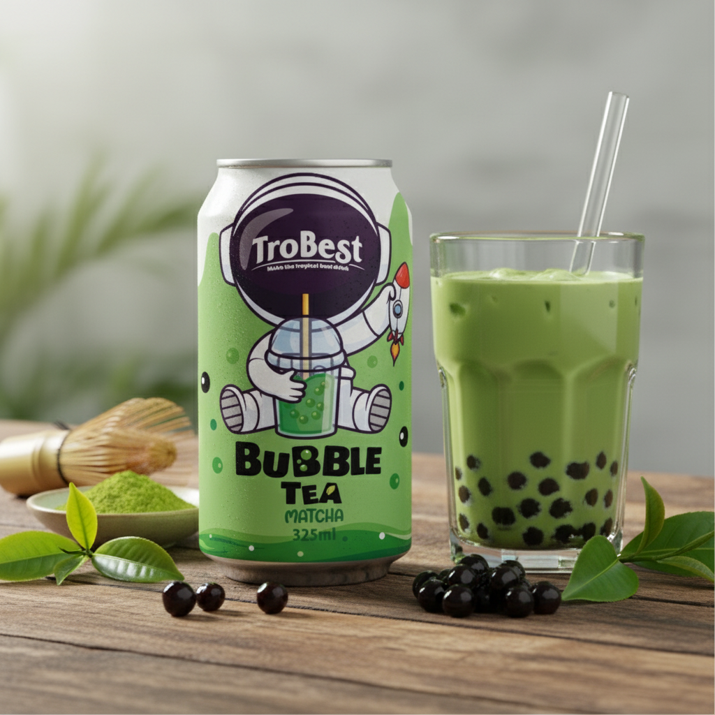 Trobest Matcha Bubble Tea 325ml Can - Premium RTD Beverage