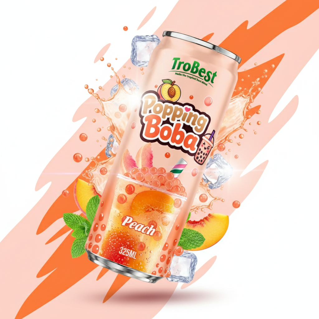 Peach Popping Boba Premium Sweet Fruity Bubbles - Trobest